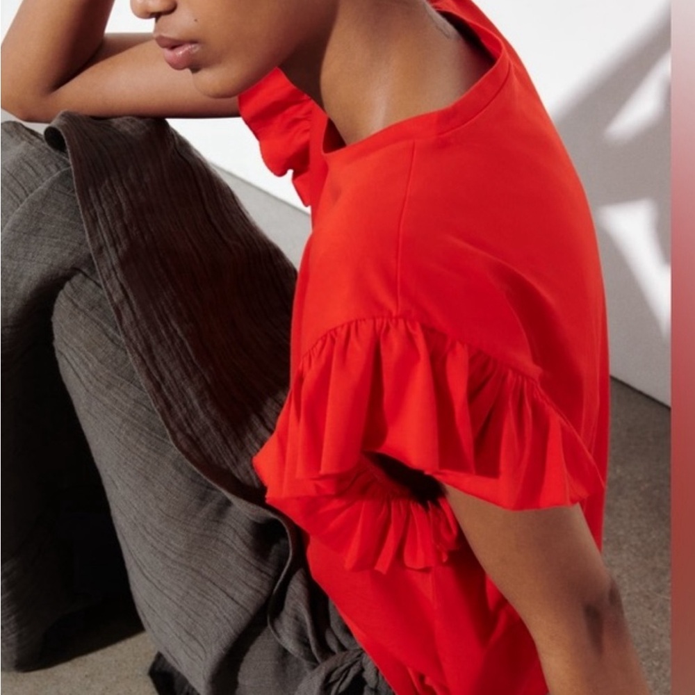 ZARA RUFFLE SLEEVE TEE - Picture 4 of 8
